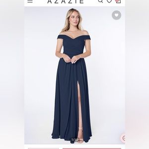 Azazie Audrianna Bridesmaid Dress in Dark Navy, size A8
